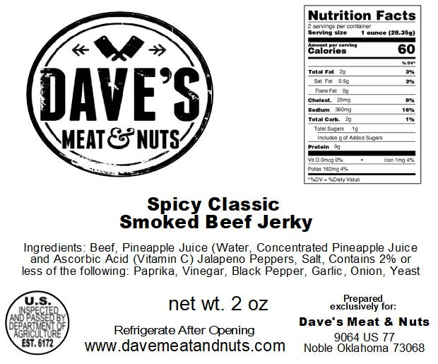 Spicy Classic - Beef Jerky - 2 ounces