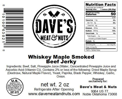 Whiskey Maple Classic - Beef Jerky - 2 ounces